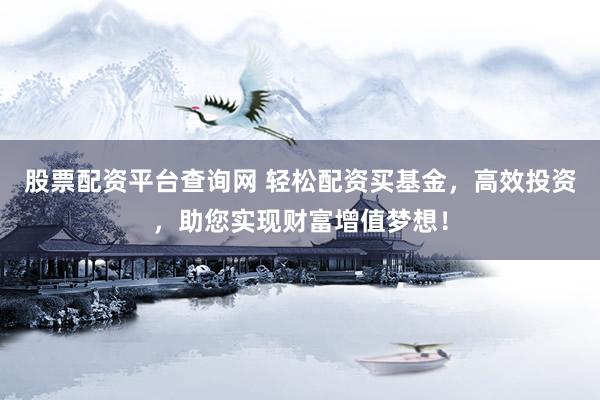 股票配资平台查询网 轻松配资买基金，高效投资，助您实现财富增值梦想！