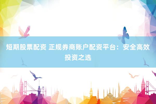 短期股票配资 正规券商账户配资平台:安全高效投资之选