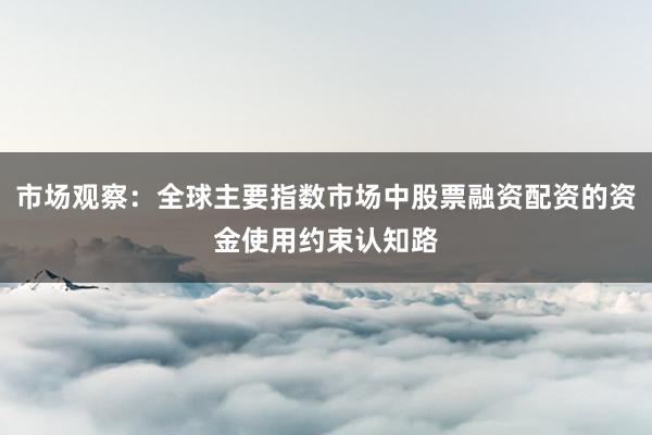 市场观察：全球主要指数市场中股票融资配资的资金使用约束认知路